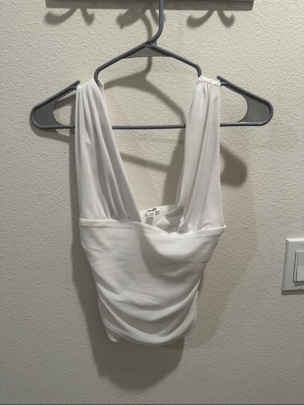 Garage White Draped Top